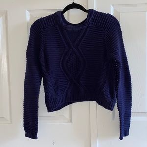 NWOT H&M Thick Cable Knit Navy Sweater